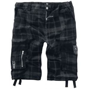 Short  de Black Premium by EMP - Short Noir À Carreaux - S à XXL - pour Homme - noir/gris