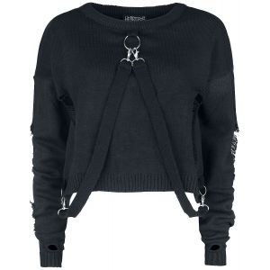 Pull tricot&eacute;  de Heartless - Haut Akela - XS &agrave; XXL - pour Femme - noir