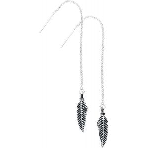 Boucles d'oreilles  de etNox - Plume - pour Femme - couleur argent