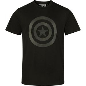 T-Shirt Manches courtes Disney de Captain America - Logo Bouclier - S &agrave; XXL - pour Homme - noir
