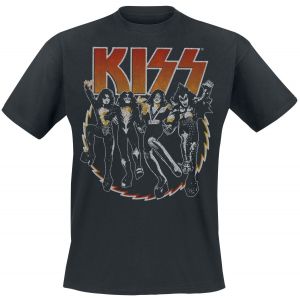 T-Shirt Manches courtes  de Kiss - Vintage Saw - S à 3XL - pour Homme - noir