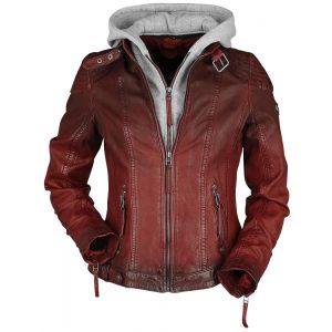 Veste en cuir  de Gipsy - Cascha LAMOV - XS à 5XL - pour Femme - rouge