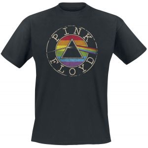 T-Shirt Manches courtes  de Pink Floyd - Logo Rainbow - M &agrave; 3XL - pour Homme - noir