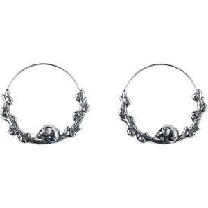 Boucles d'oreilles Gothic de etNox hard and heavy - Cr&acirc;nes - pour Unisexe - couleur argent