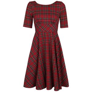 Robe mi-longue  de Hell Bunny - Robe Ann&eacute;es 50 Irvine - XS &agrave; 4XL - pour Femme - rouge