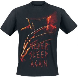 T-Shirt Manches courtes  de Les Griffes De La Nuit - Never Sleep Again Poster - S à XXL - pour Homme - noir