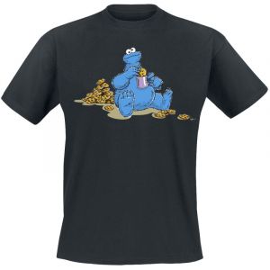 T-Shirt Manches courtes  de Sesame Street - Cookie Monster - Cookie Time - M à 3XL - pour Homme - noir