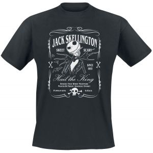 T-Shirt Manches courtes Disney de L'&Eacute;trange No&euml;l De Monsieur Jack - Jack Skellignton - &Eacute;tiquette - L - pour Homme - noir