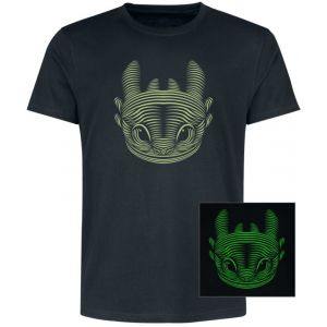 T-Shirt Manches courtes  de Dragons - Krokmou - Phosphorescent - S à XXL - pour Homme - noir
