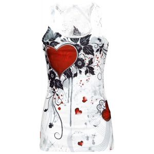 Top  de Innocent - Rose Heart - S &agrave; XL - pour Femme - blanc