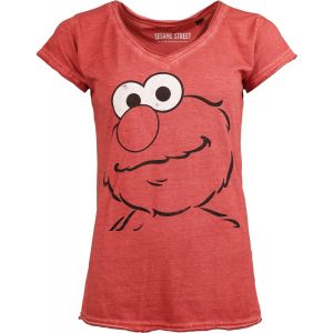 T-Shirt Manches courtes  de Sesame Street - Elmo Charmy - S &agrave; 4XL - pour Femme - rouge