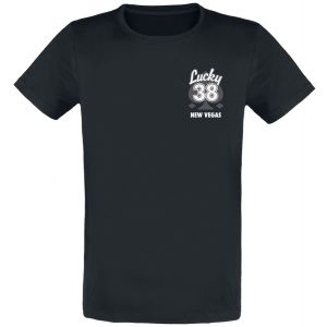 T-Shirt Manches courtes Gaming de Fallout - Lucky New Vegas - S &agrave; XXL - pour Unisexe - noir