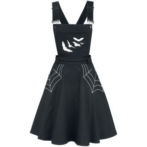 Robe courte Gothic de Hell Bunny - Robe Salopette Miss Muffet - XS à 4XL - pour Femme - noir