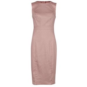 Robe mi-longue Rockabilly de H&R London - Elodie Polka Dot Wiggle Dress - XS &agrave; M - pour Femme - rose/blanc