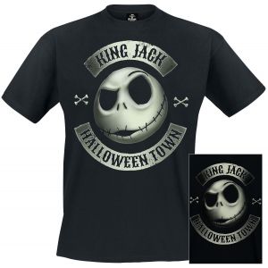 T-Shirt Manches courtes Disney de L'&Eacute;trange No&euml;l De Monsieur Jack - Jack - Glow - S &agrave; XXL - pour Homme - noir