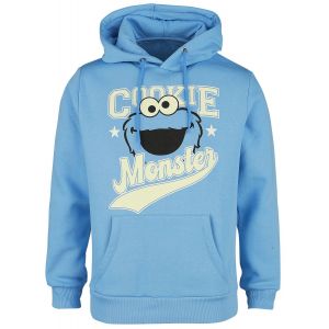 Sweat-shirt à capuche  de Sesame Street - Macaron Le Glouton - S à 3XL - pour Homme - bleu clair