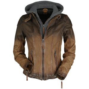 Veste en cuir  de Gipsy - GGCascha LAMOV - XS &agrave; XXL - pour Femme - marron