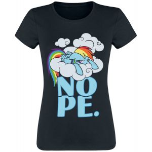 T-Shirt Manches courtes  de My Little Pony - Rainbow Dash - NOPE - S à XL - pour Femme - noir