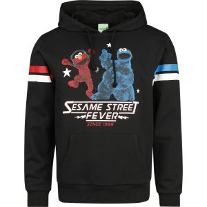 Sweat-shirt &agrave; capuche  de Sesame Street - Sesame Street Fever - Elmo & Cookie Monster - M - pour Homme - noir