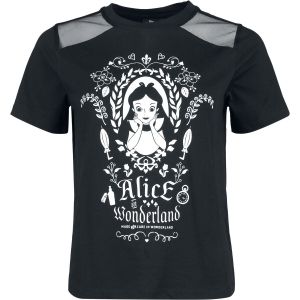 T-Shirt Manches courtes Disney de Alice Au Pays Des Merveilles - Miroir - S &agrave; XXL - pour Femme - noir