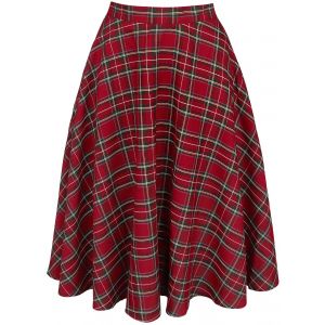 Jupe mi-longue Rockabilly de Hell Bunny - Jupe Irvine - XS à S - pour Femme - rouge