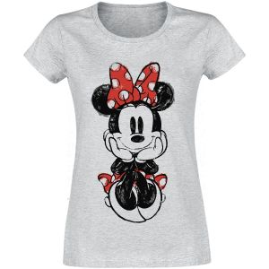 T-Shirt Manches courtes Disney de Mickey & Minnie Mouse - Minnie Maus - S à XXL - pour Femme - gris