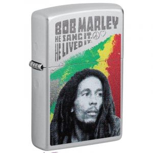 Briquet  de Bob Marley - Zippo - Satin Chrome - pour Indiff&eacute;rent - standard