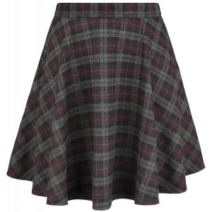 Jupe courte  de Banned Retro - Jupe Evasée Rock Check - XS à 4XL - pour Femme - gris/lilas