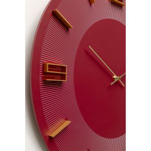 Horloge murale Leonardo rouge Kare Design