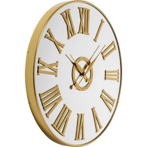 Horloge murale Casino miroir dor&eacute;e 76cm Kare Design