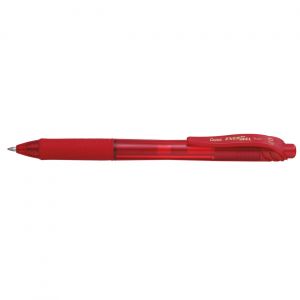 Pentel Stylo roller r&eacute;tractable EnerGel BL107 pointe moyenne (0,7&nbsp;mm) avec zone de pr&eacute;hension - Encre rouge