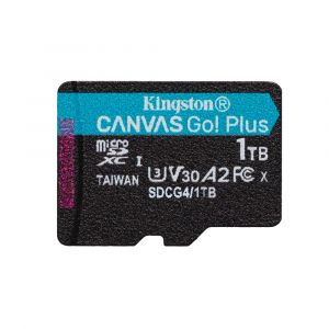 Kingston Technology Carte microSDXC Canvas Go Plus Gen4 200R A2 U3 de 1 To, pack unique sans ADP, 1 To, MicroSD, Classe 10, UHS-I, 200 Mo/s, 160 Mo/s