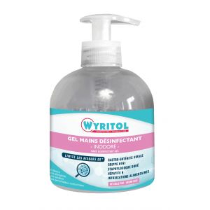 Wyritol Gel hydroalcoolique désinfectant mains - Prévention covid - Flacon pompe 300 ml