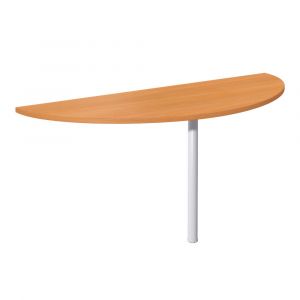 Extension Demi-lune Biospace - L.160 x P.60 cm - Plateau H&ecirc;tre - Pied tube Aluminium