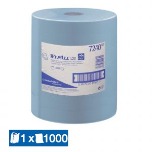 WYPALL Bobine d'essuyage bleue Wypall L20, 1000 formats