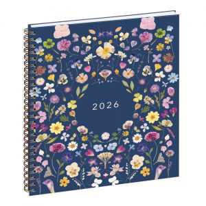 Exacompta Agenda semainier recycl&eacute; Eurotime 22S Chemin des Marettes - 18,5 x 22,5 cm - Bleu - 2026