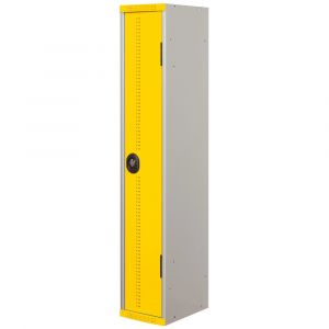 Vestiaire métal Team Color industrie salissante - 1 colonne L.40 cm - Corps Gris - Porte Jaune
