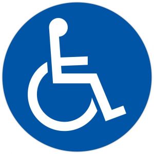 EXACOMPTA Panneau polypropyl&egrave;ne non adh&eacute;sif Parking r&eacute;serv&eacute; handicap&eacute; 30 cm - Bleu