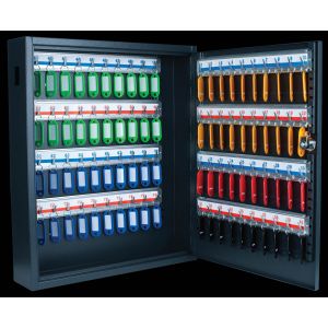 Pavo Armoire &agrave; cl&eacute;s de luxe s&eacute;curis&eacute; en acier - Capacit&eacute; 80 cl&eacute;s - Gris anthracite