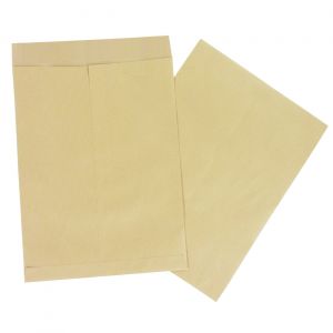Pochette kraft brun PEFC C5 - 375 x 450 mm 120g sans fenêtre - Fermeture sans gomme - Lot de 100