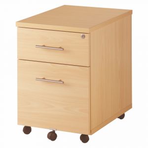 Caisson mobile Axiome - L.42 x H.58 x P.60 cm - 2 tiroirs - H&ecirc;tre