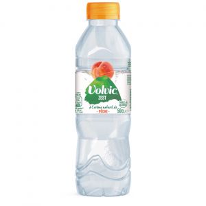 Volvic Zest Eau plate &agrave; l&rsquo;ar&ocirc;me naturel de p&ecirc;che - Lot 24 bouteilles PET 50 cl