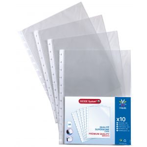 Viquel Pochettes G&eacute;ode A4 polypropyl&egrave;ne lisse 5/10 - Lot de 10 - Incolore