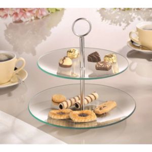 ESMEYER Pr&eacute;sentoir &agrave; &eacute;tages en verre 'COOKIE', 2 &eacute;tages