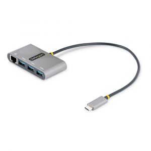 StarTech.com Hub USB-C à 3 ports avec Ethernet - 3x USB-A - USB 3.0 5Gbps - Alimentation par Bus - Hub USB Thunderbolt 3 - Adaptateur USB C Ethernet -
