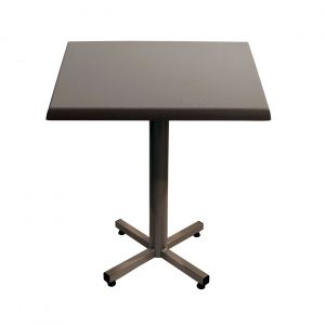 Table Coffee carrée L.70 x P.70 x H.75 cm - Plateau Gris – Pied central Aluminium