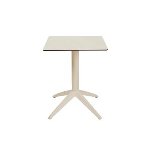 Table pliante Quatro &agrave; plateau basculant carr&eacute;e 70 x 70 cm, en polypropyl&egrave;ne usage ext&eacute;rieur - Blanc