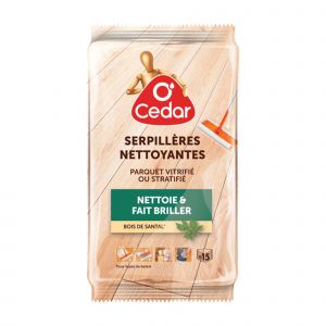 O CEDAR Serpillières nettoyantes O'Cedar pour parquets vitrifiés, étui de 15