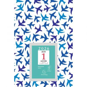 EXACOMPTA Bloc &eacute;ph&eacute;m&eacute;ride neutre Papier sur support plaque imprim&eacute;e 14,5 x 21,5 cm 2026 - Couleurs assorties