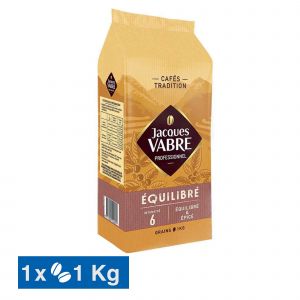 AXAL Caf&eacute; en grains Jacques Vabre Equilibr&eacute; et &eacute;pic&eacute; 1 kg